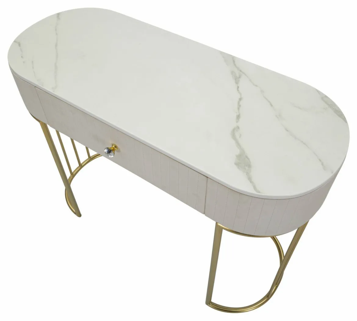 Consolle 100x40x75h cm crema e bianco - Abstraktes