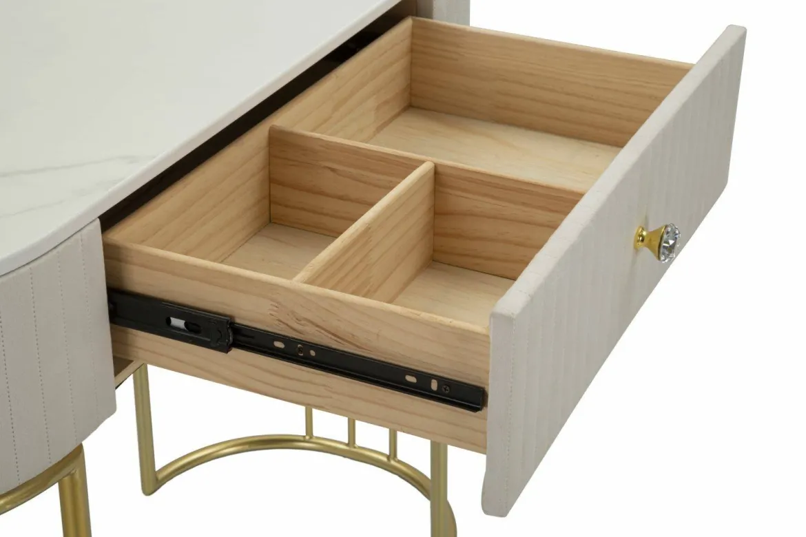 Consolle 100x40x75h cm crema e bianco - Abstraktes