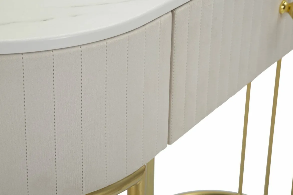 Consolle 100x40x75h cm crema e bianco - Abstraktes