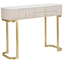 Consolle 100x40x80h cm crema e oro - Ronda