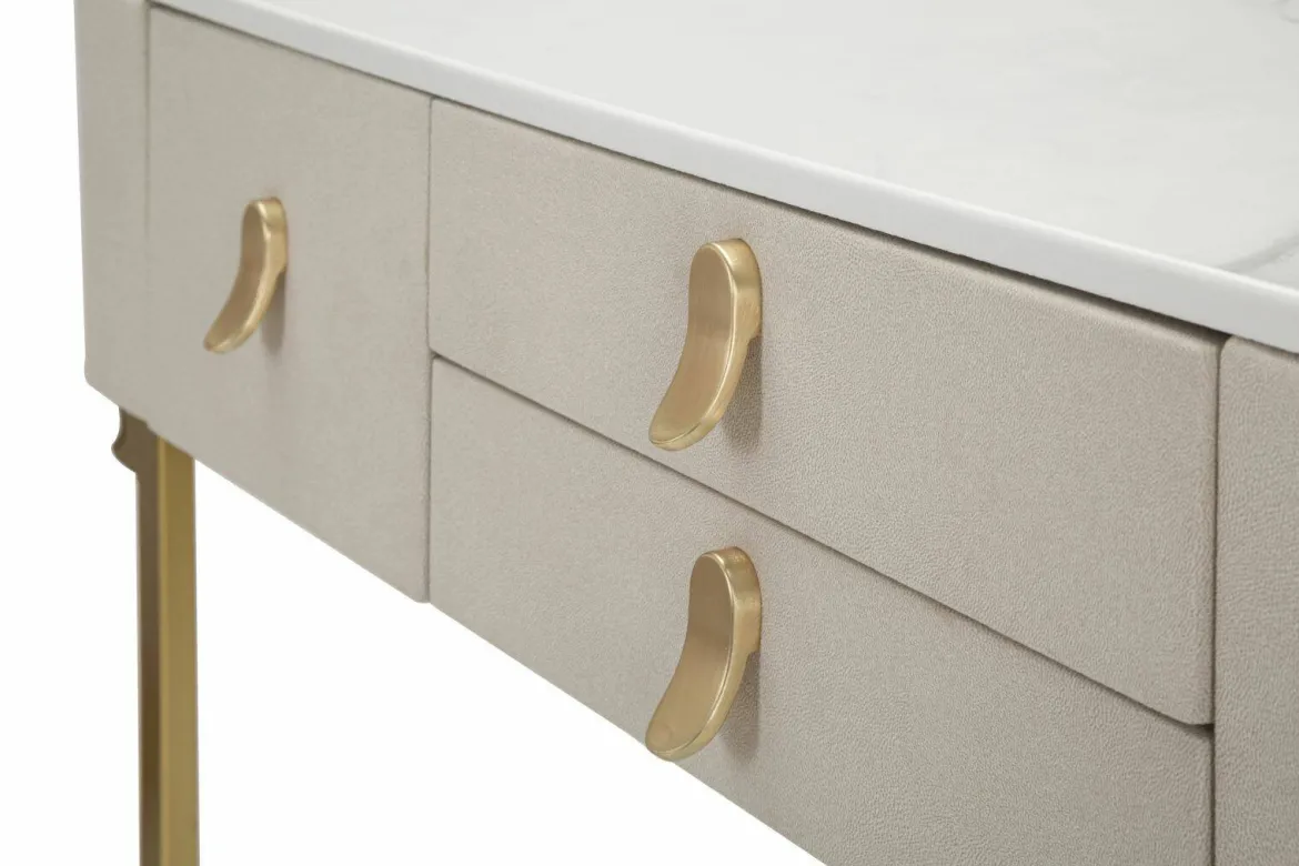 Consolle 100x40x80h cm crema e oro - Ronda