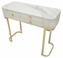 Consolle 100x40x80h cm crema e oro - Ronda