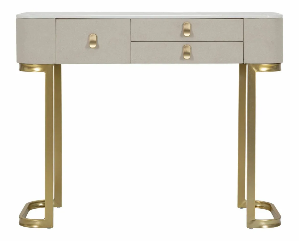 Consolle 100x40x80h cm crema e oro - Ronda