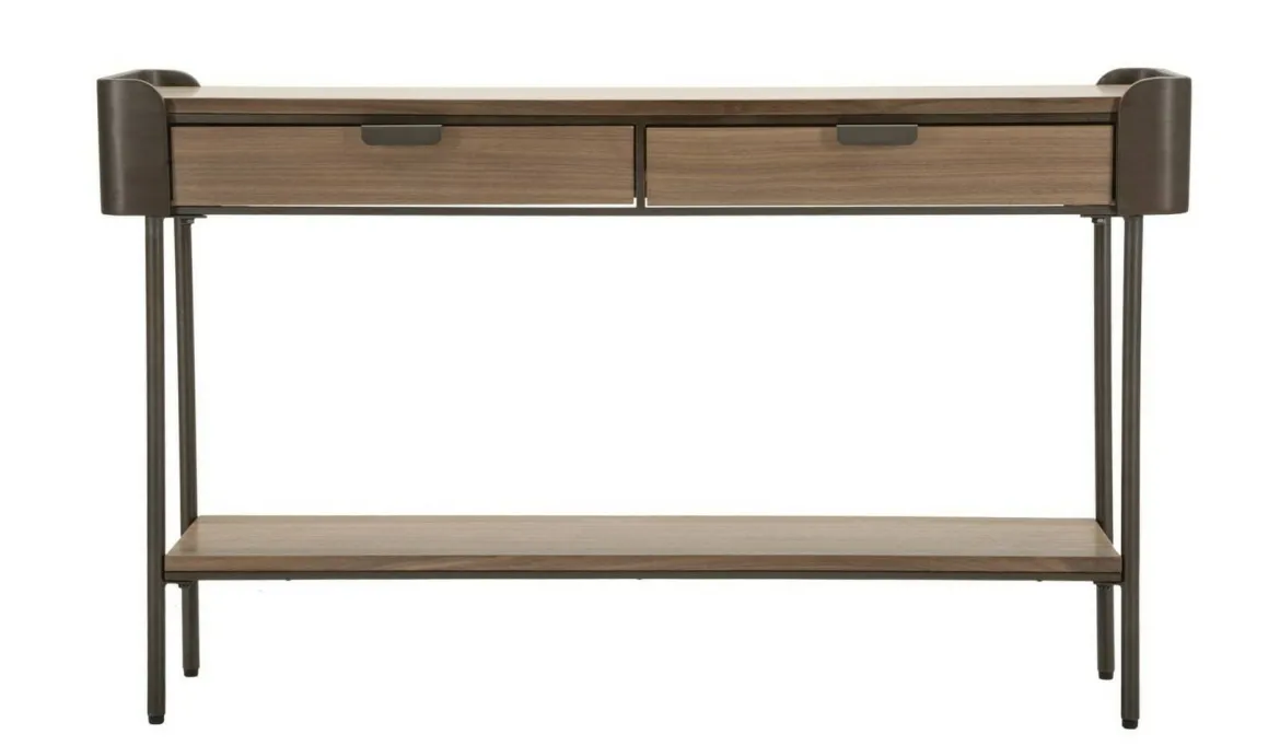 Consolle 120x31x72h cm grigio e marrone - Franz