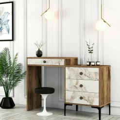 Consolle 124x40x84h cm noce e bianco - Artegna