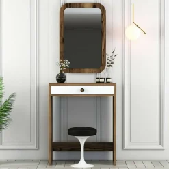 Consolle 70x84x40h cm noce e bianco - Baunei