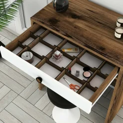 Consolle 70x84x40h cm noce e bianco - Baunei