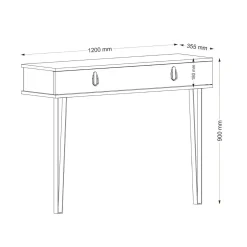 Consolle 120x36x90h cm noce - Erick