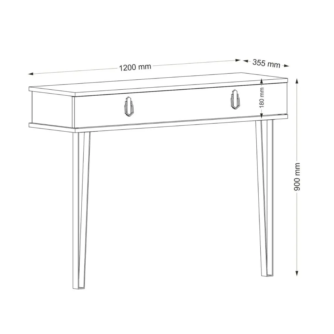 Consolle 120x36x90h cm noce - Erick