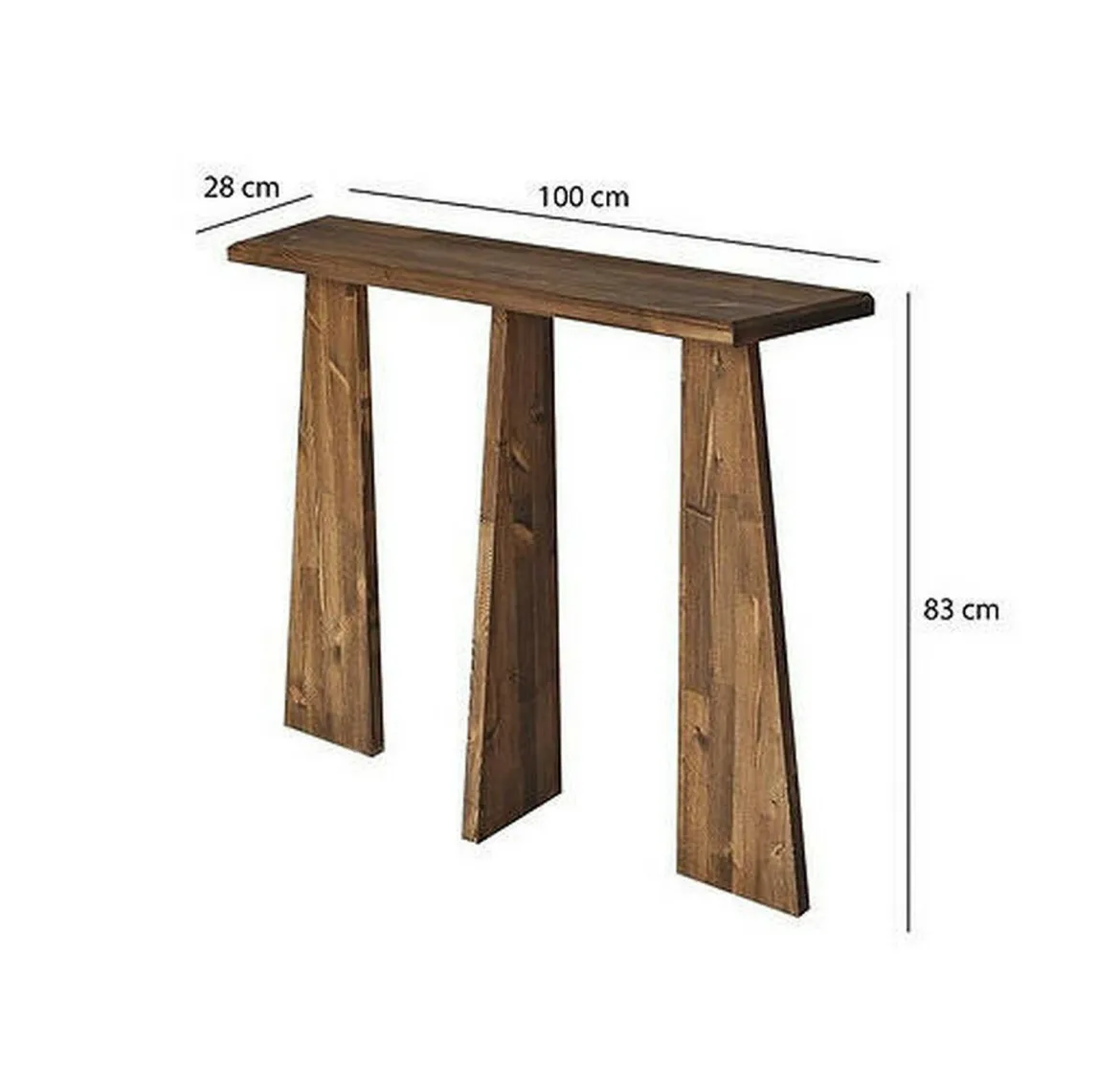 Consolle 100x28x83h cm quercia - TomoeGozen