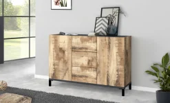 Credenza acero e ardesia 120x40x82h cm 3 ante e 1 cassetto - Albatross