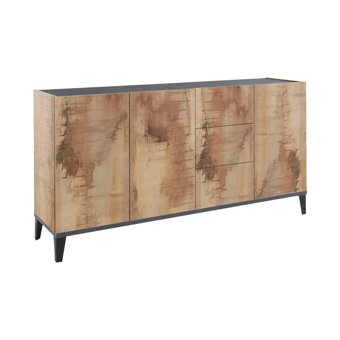 Credenza acero e ardesia 160x40x82h cm 4 ante - Ashley