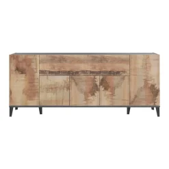 Credenza acero e ardesia 200x43x86h cm 4 ante - Ania