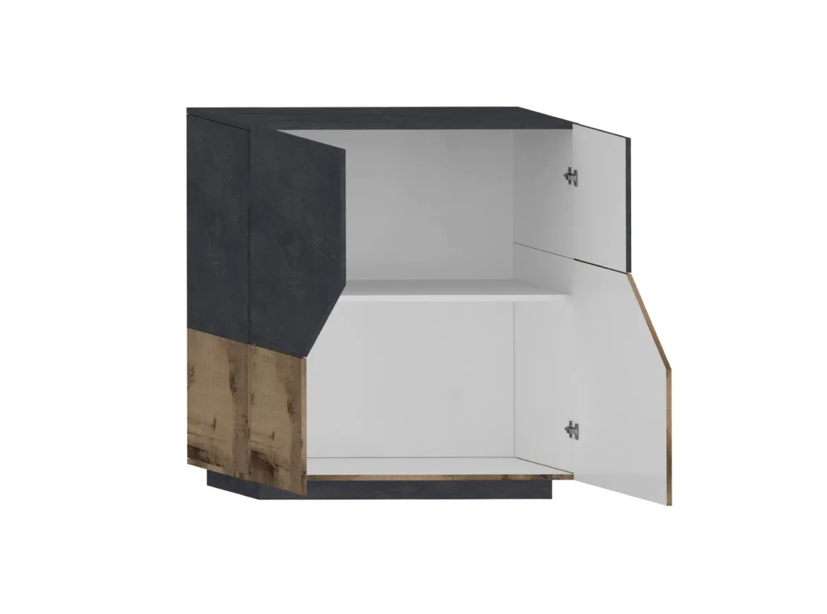 Credenza acero e ardesia 79x43x86h cm 2 ante - Amento