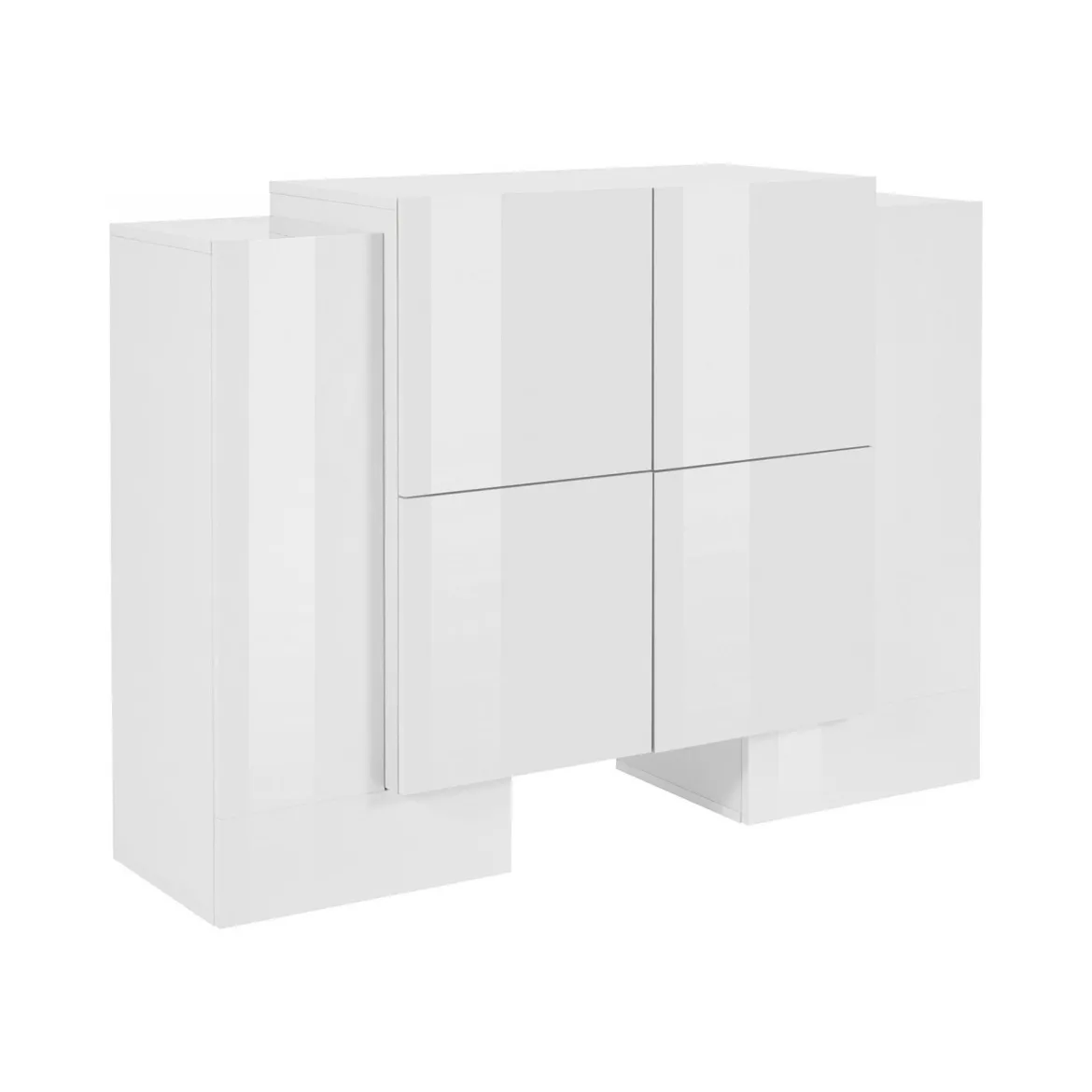 Credenza Age, cm 130x45h100, Bianco lucido