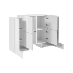 Credenza Age, cm 130x45h100, Bianco lucido