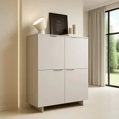 Credenza alta beige 100x41x145h cm 4 ante - Colonno