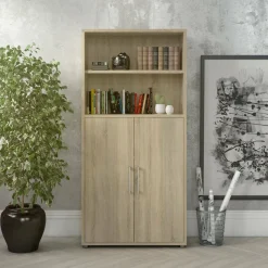 Credenza alta quercia 89x40x186h cm 2 ante - Saotome