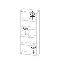 Credenza alta rovere e grigia 79x34x204h cm 4 ante - Pierre