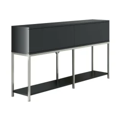 Credenza antracite e argento 150x30x80h cm 2 ante - Basilia