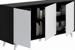 Credenza antracite e bianca 153x39x72h cm 3 ante - Annina