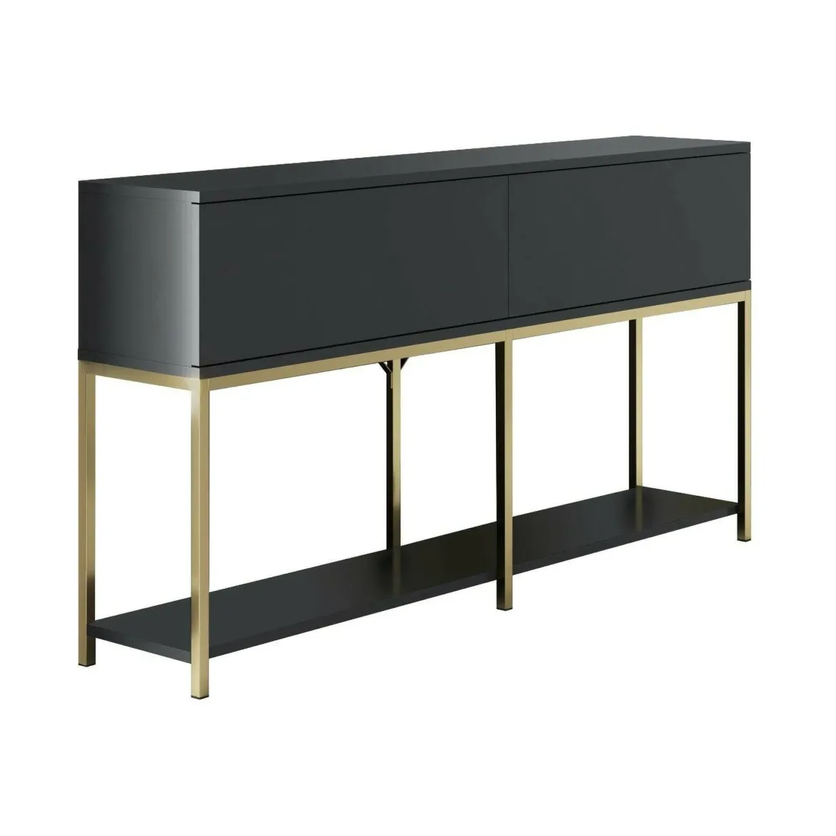 Credenza antracite e oro 160x35x80h cm 4 ante - Arta