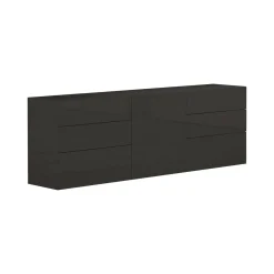 Credenza antracite lucida 170x40x60h cm 1 anta e 6 cassetti - Agito