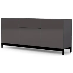 Credenza antracite lucida 170x40x73h cm 1 anta e 6 cassetti - Pirite