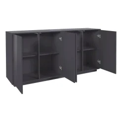 Credenza antracite lucida 180x41x86h cm 4 ante - Aulina