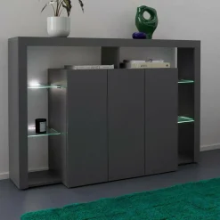 Credenza antracite 150x40x100h cm 3 ante - Bagnasco