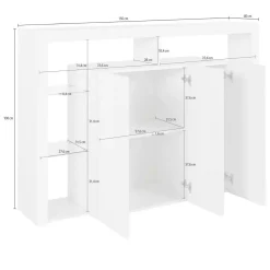 Credenza antracite 150x40x100h cm 3 ante - Bagnasco