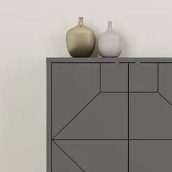 Credenza antracite 200x40x80h cm 3 ante - Andaleiv