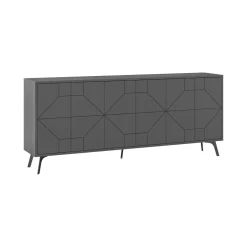 Credenza antracite 200x40x80h cm 3 ante - Andaleiv