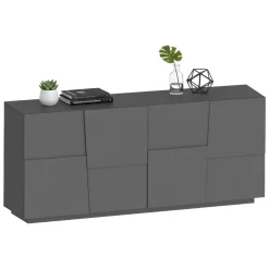 Credenza antracite 200x44x86h cm 4 ante - Arda
