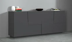 Credenza antracite 200x44x86h cm 4 ante - Arda