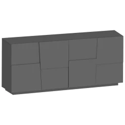Credenza antracite 200x44x86h cm 4 ante - Arda