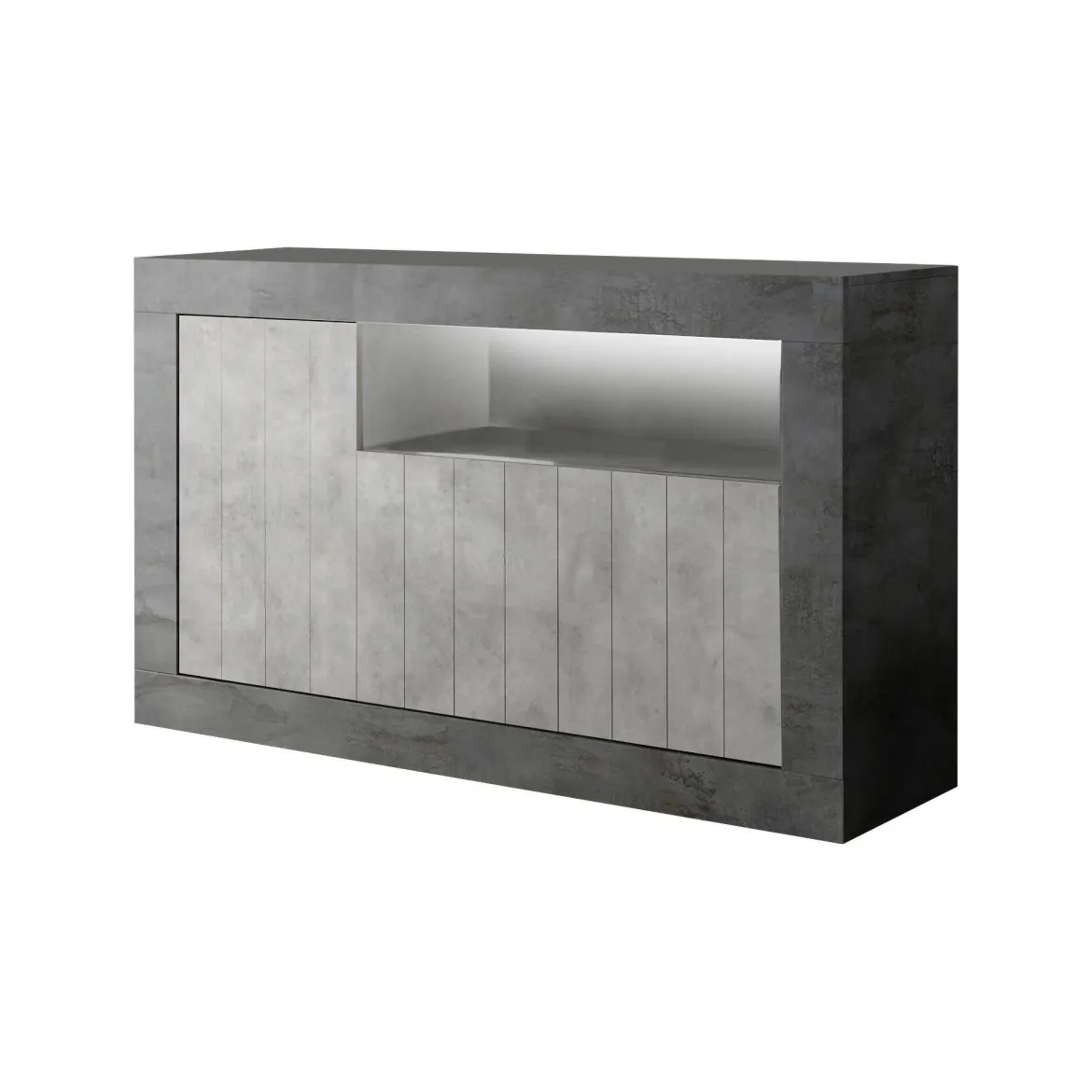 Credenza ardesia e cemento 138x42x86h cm 3 ante - Dolphin