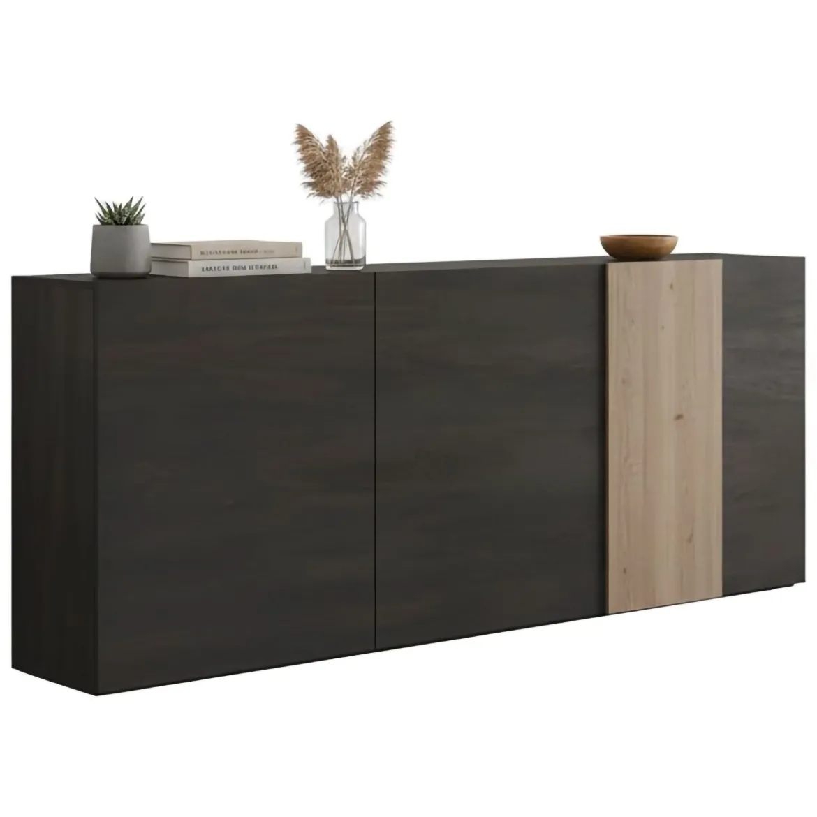 Credenza ardesia e noce 181x44x86h cm 3 ante - Jerry