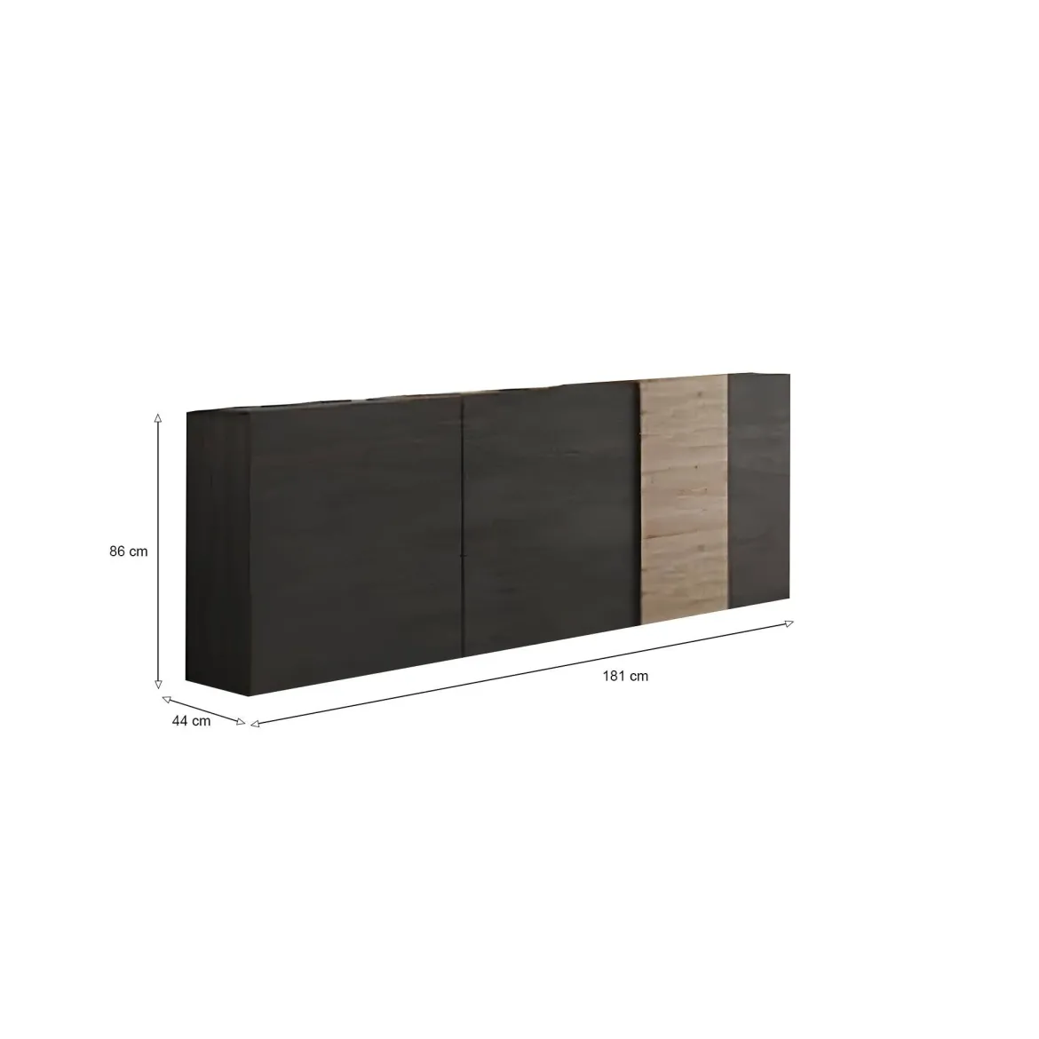 Credenza ardesia e noce 181x44x86h cm 3 ante - Jerry