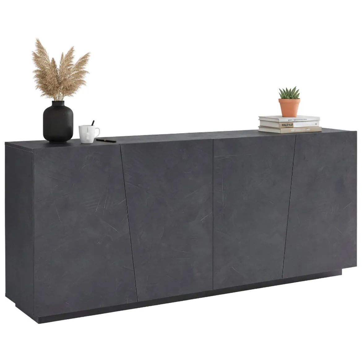 Credenza ardesia 200x43x86h cm 4 ante - Apollo