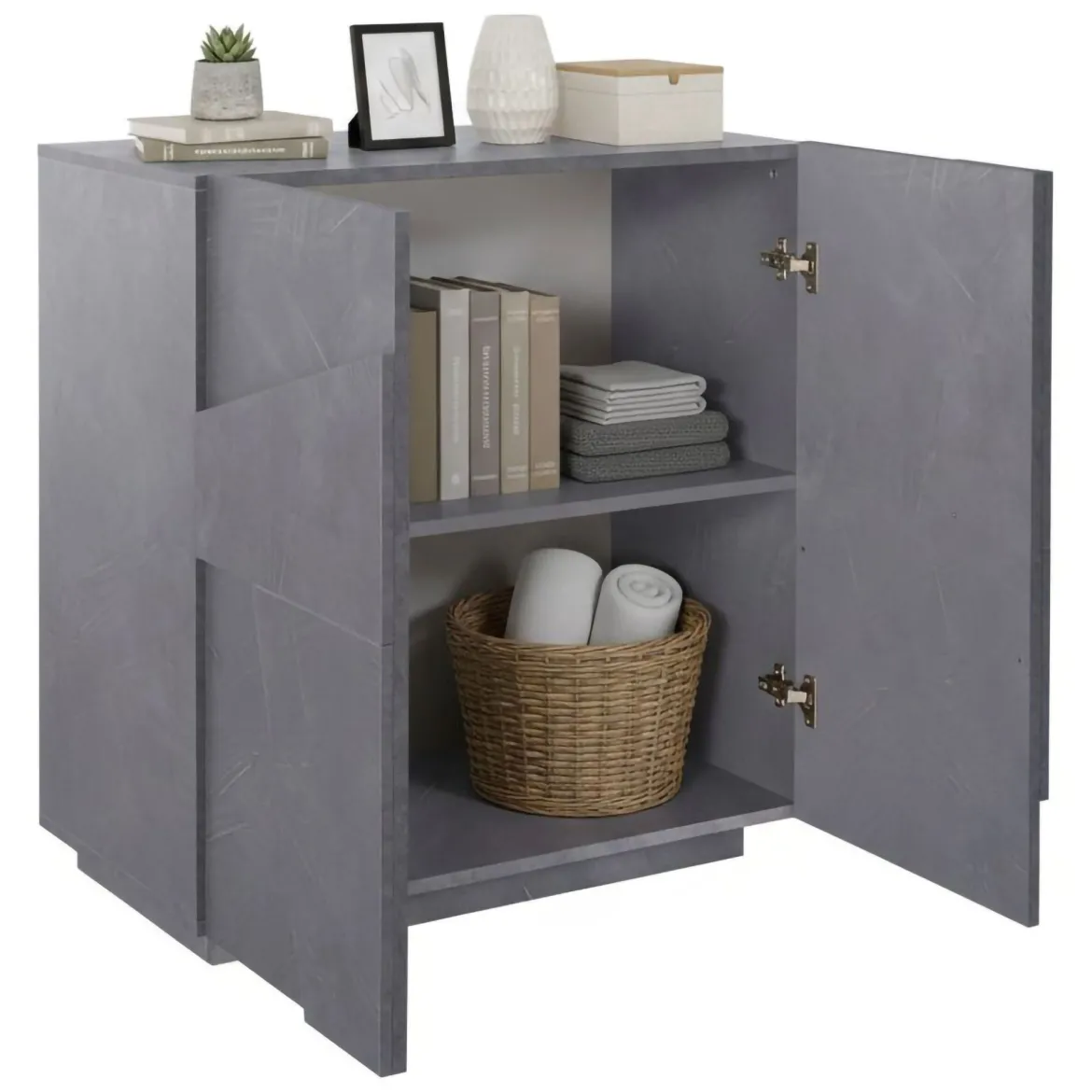 Credenza ardesia 81x44x86h cm 2 ante - Arli