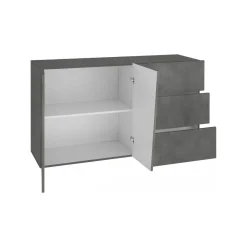 Credenza ardesia 140x43x86h cm 2 ante e 3 cassetti - Favonio