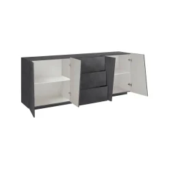 Credenza ardesia 220x43x86h cm 4 ante e 3 cassetti - Ayrton