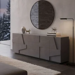 Credenza ardesia 224x44x86h cm 4 ante e 3 cassetti - Zeus