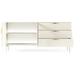 Credenza Beige Cashmere oro un Ripiano 3 Cassetti 181x39x83h cm, 2 Ante - Hara
