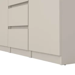 Credenza Beige 4 Cassetti 2 Ripiani 121x50x91h cm, Apertura Battente, Scorrevole - Angelika