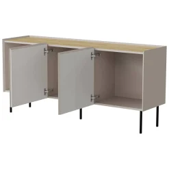 Credenza beige e rovere 200x40x70h cm 4 ante - Sagrado