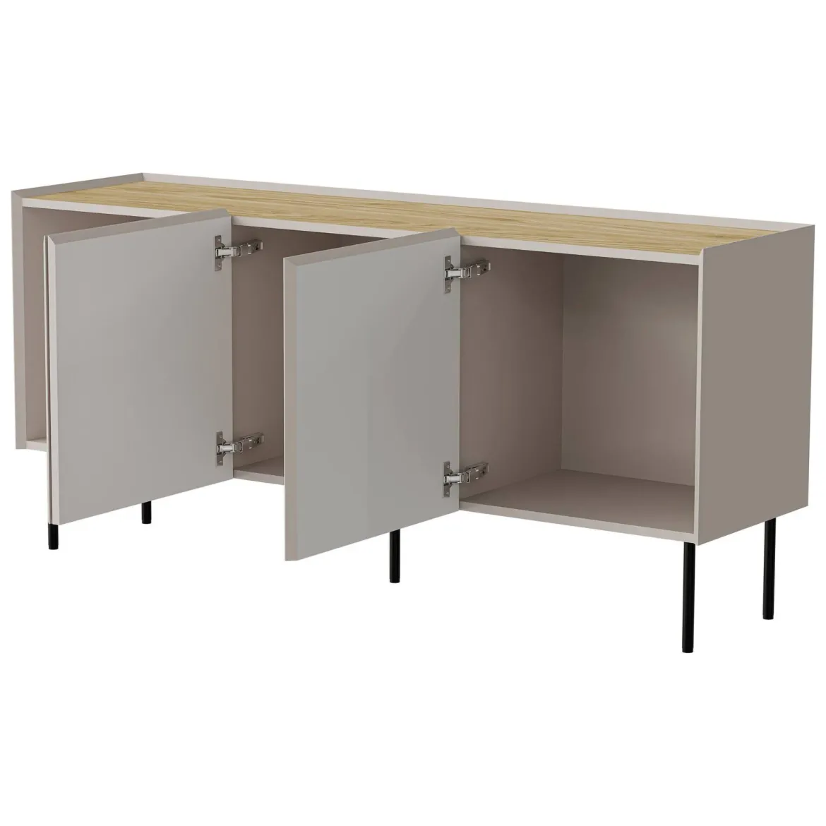 Credenza beige e rovere 200x40x70h cm 4 ante - Sagrado