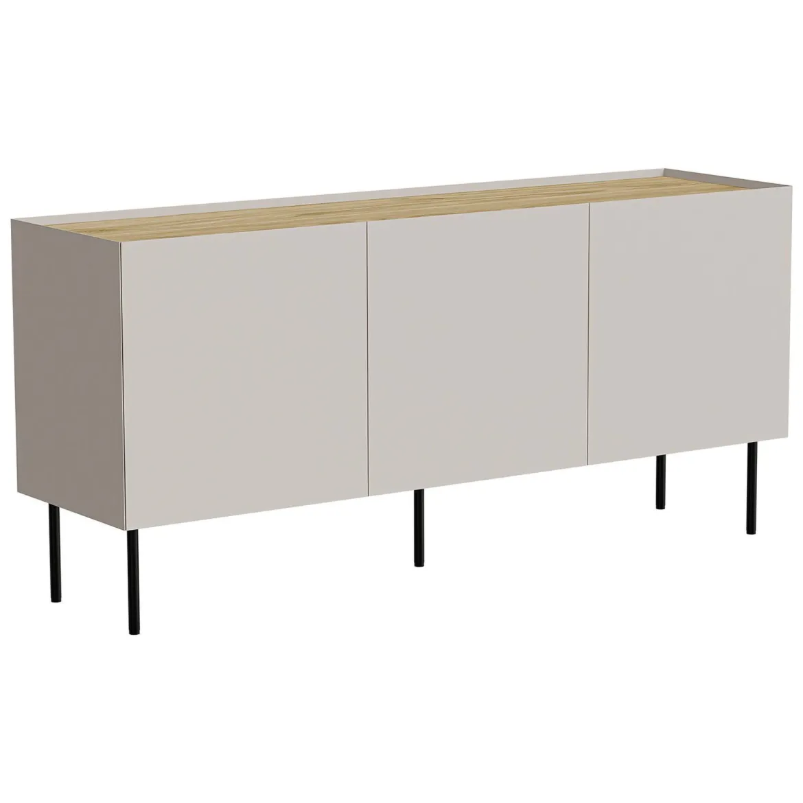 Credenza beige e rovere 200x40x70h cm 4 ante - Sagrado