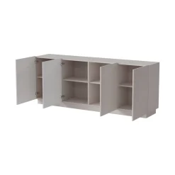 Credenza Beige 4 Ripiani 4 Ante 200x40x78h cm, 8 Vani - Masainas